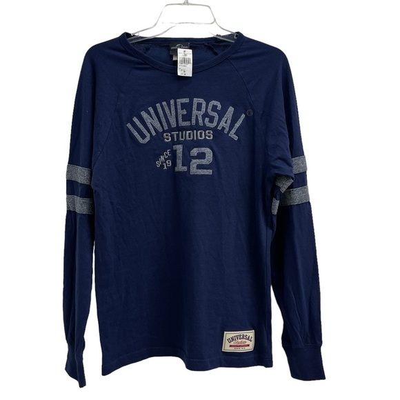 Universal Studios Unisex Navy Blue and Gray Long Sleeve Graphic Tee - Size Small - Picture 1 of 12